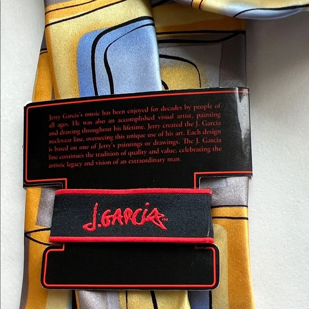 J. Garcia Yellow and Brown Geometric Men's Tie Set